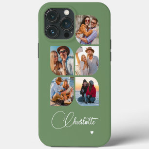 5 Photo Modern Trendy Simple Personalized Name iPhone 13 Pro Max Case