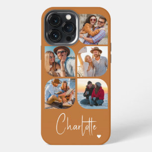 5 Photo Modern Trendy Simple Personalized Name iPhone 13 Pro Max Case