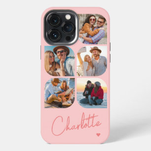 5 Photo Modern Trendy Simple Personalized Name iPhone 13 Pro Max Case