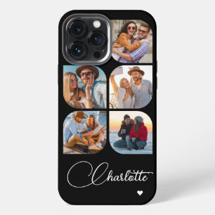5 Photo Modern Trendy Simple Personalized Name iPhone 13 Pro Max Case