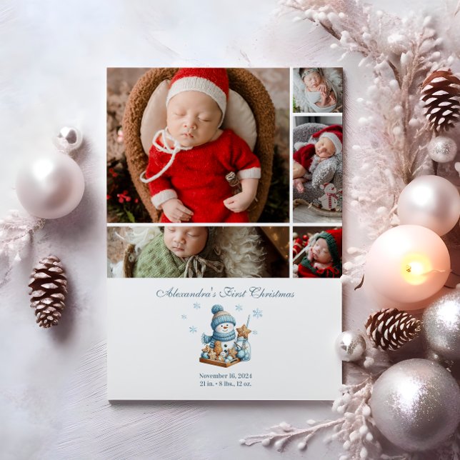 5 Photo Premier Faire-part de naissance de Noël (Créateur téléchargé)
