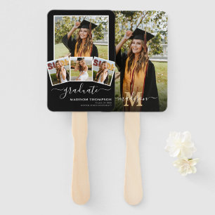 5 Photo Simple Graduate Black White Hand Fan