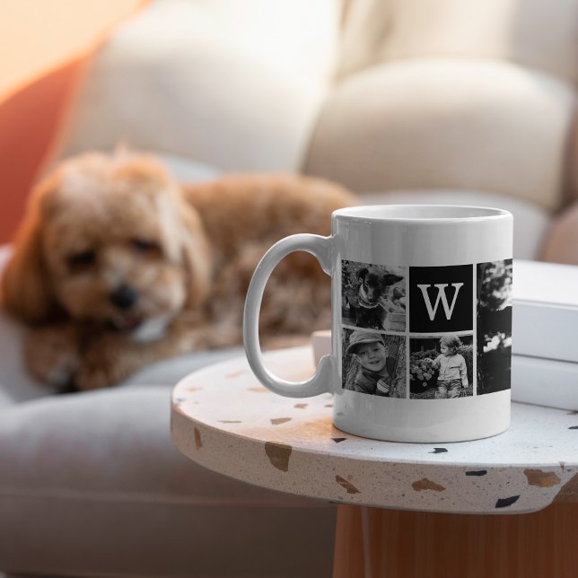 5-Photo Template Personalized Monogram Coffee Mug (Creator Uploaded)