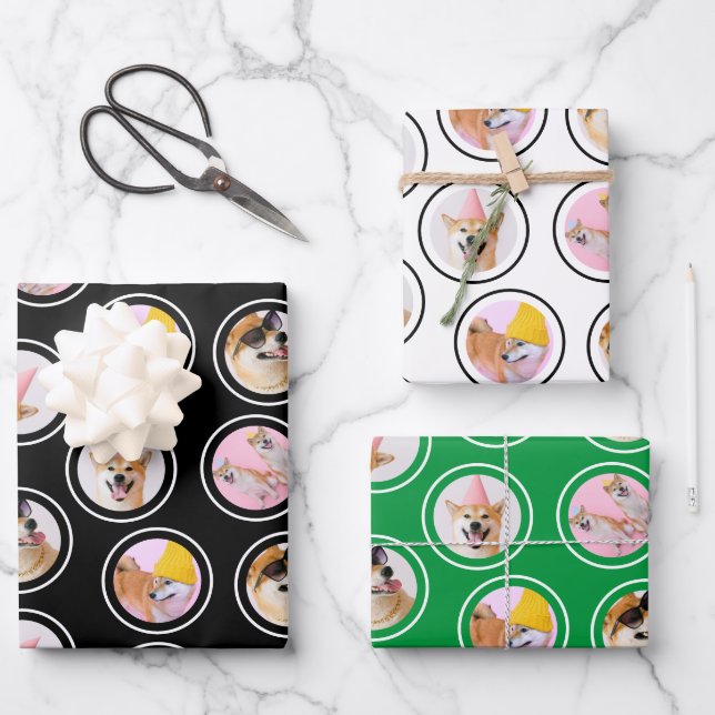 5 Photograph random scattered pattern personalized Wrapping Paper Sheet (Front)