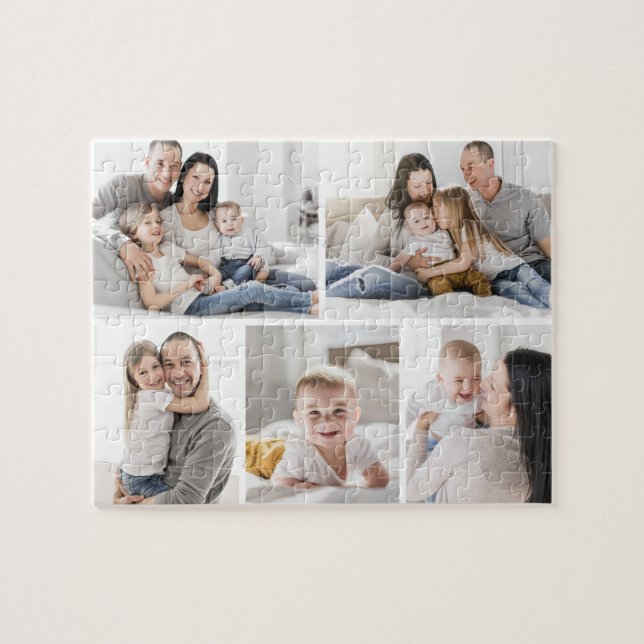 5 Photos Galerie Collage Puzzle personnalisé (Horizontal)