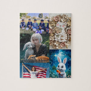 5 photos personalize puzzle, collage photo  jigsaw puzzle