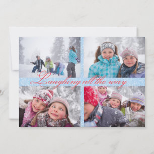 5 Photos Rirant Tout Le Chemin - Carte de Noël