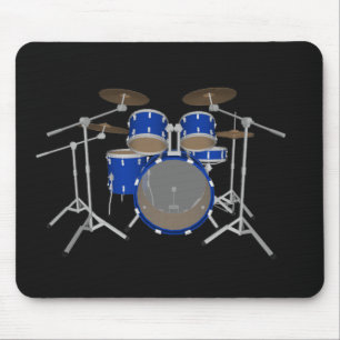 5 Piece Drum Kit - Blue Finish - Drums Mousepad