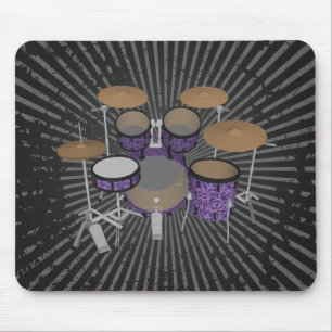 5 Piece Drum Kit - Custom Violet Drums - Mousepad