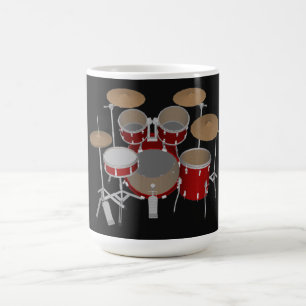 5 Piece Drum Kit - Red - Coffee Mug - Drum Set