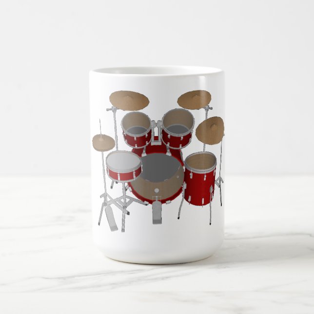 5 Piece Drum Kit - Red - Coffee Mug - Drum Set (Center)