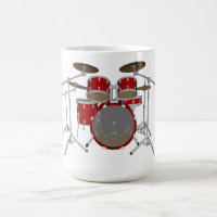 5 Piece Drum Kit - Red - Coffee Mug - Drum Set