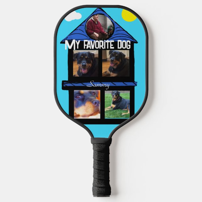 5-place Photo Slots Template Favourite Pickleball Paddle (Front)