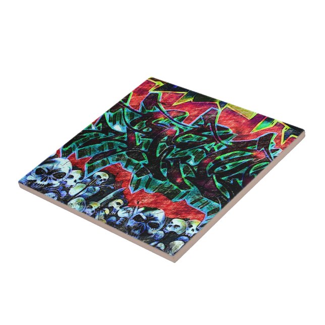5 Pointz New York Skulls Graffiti Tile (Side)