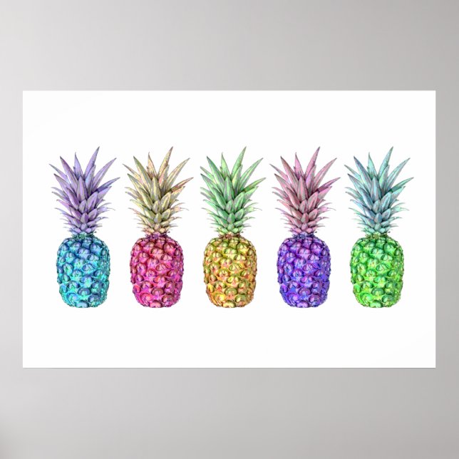 5 Pop Art Pineapples Print (Front)