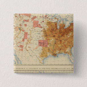 5 Population 1870, 1880 2 Inch Square Button