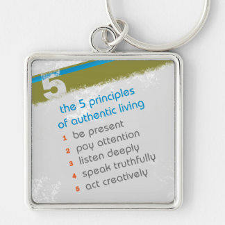 5 Principles 10 Words - Square Keychain