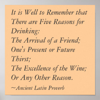 5 Reasons for Drinking Poster