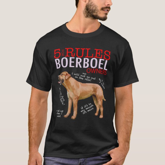 5 Rules for Boerboel Owners tee   (Front)