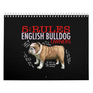 5 Rules for English bulldog Owners Bulldog Dad Mom Calendar