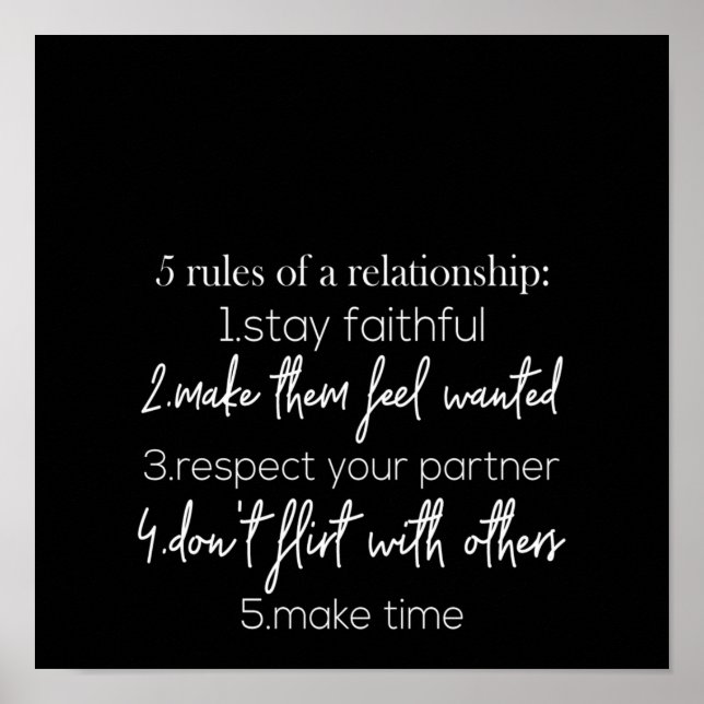 5 rules of relationship poster (Front)