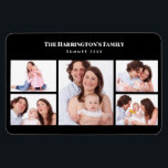 5 Sections Custom Photo Simple Elegant Black Frame Magnet<br><div class="desc">Lovely arrangement of five family photos in simple elegant minimalist collage divided in 1 large portrait sections on the centre and 4 sections of landscape photos on the left and right with texts on the upper side. Personalize it with your own family (friends or reunion) photos and texts. Perfect a...</div>