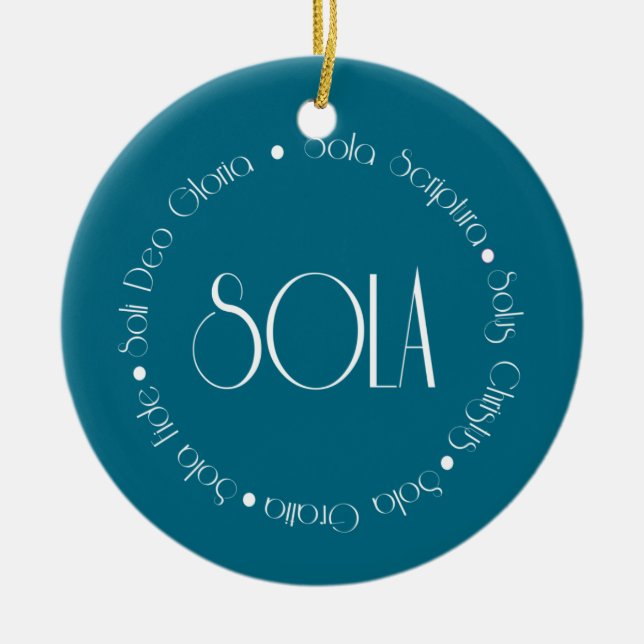 5 Solas Ceramic Ornament (Front)