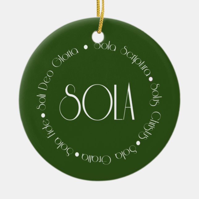 5 Solas Ceramic Ornament (Front)