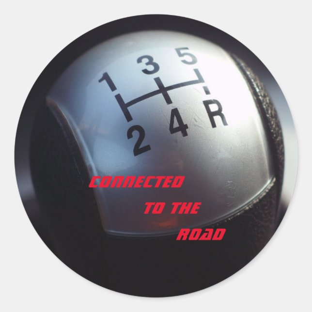 5 Speed Gear Shift Knob Photo Classic Round Sticker (Front)