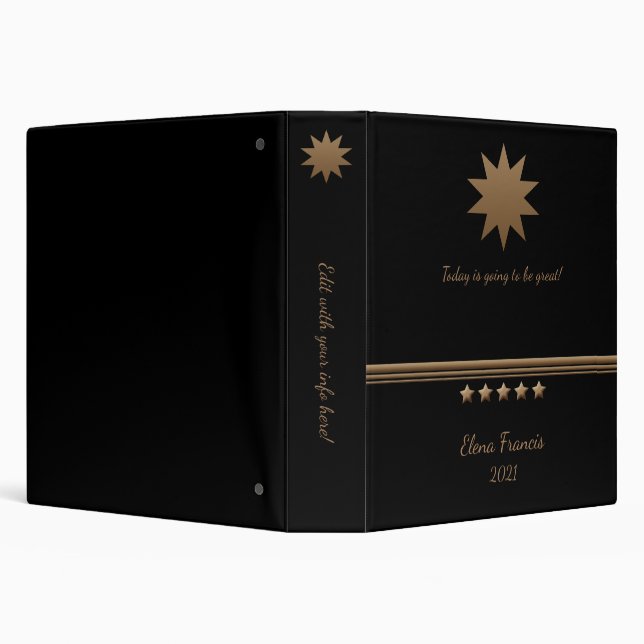5 Star Brushed Gold Black Professional Binder (Background)