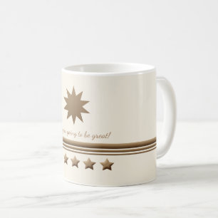 5 Star Brushed Gold & Cream Mug