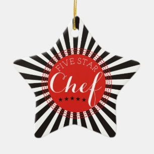 5 star chef culinary Christmas tree ornament