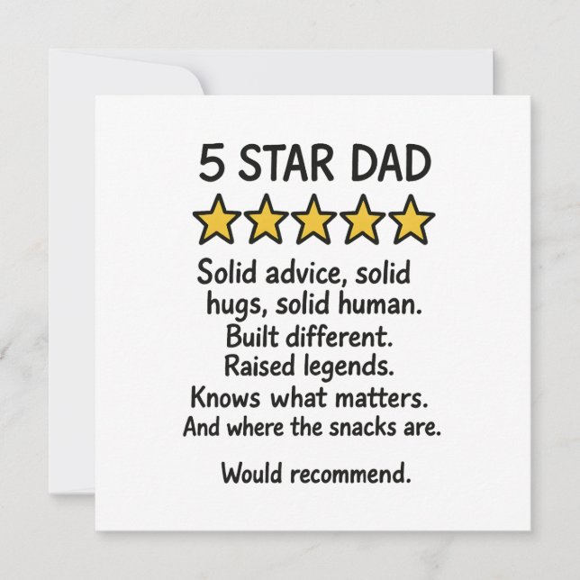 5 Star Dad  Card (Front)
