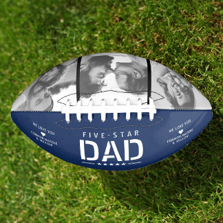 5 STAR DAD Modern Cool 3 Photo Father's Day Football