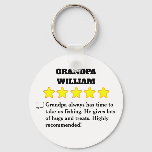 5 Star Grandpa Review  Keychain (Front)