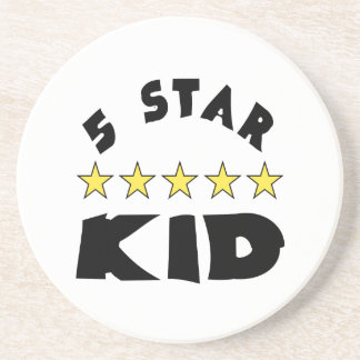 5 Star Kid Black Letters Coaster