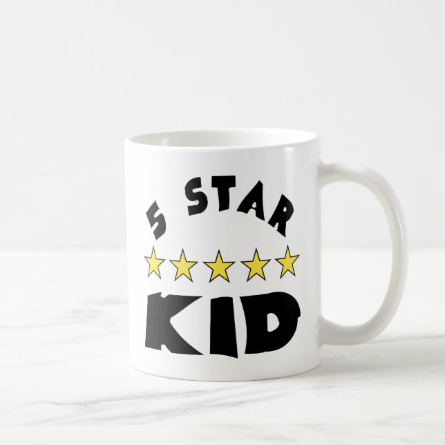 5 Star Kid Black Letters Coffee Mug (Right)