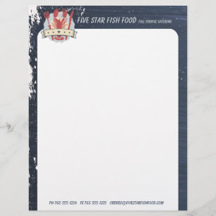 5 star lobster fork knife chalkboard chef catering letterhead