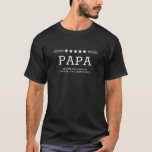 5 Star Papa | Personalized Father's Day T-Shirt<br><div class="desc">A nice simple typography shirt that any dad would wear. These are Father’s Day gifts that are perfect for any dad. A gift that he will treasure for a lifetime! Can be customized for any moniker - papa, pépé, grandad, grandpapa, grand-pére, grampa, gramps, grampy, geepa, paw-paw, pappou, pop-pop, poppy, pops,...</div>