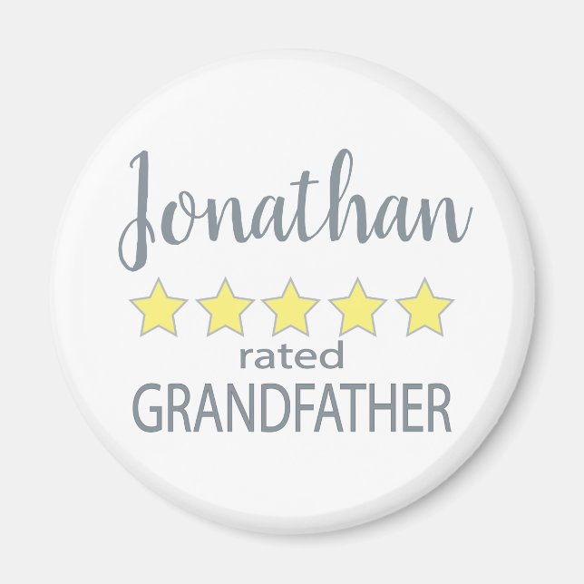 5 Star Rated Grandfather Magnet (Front)
