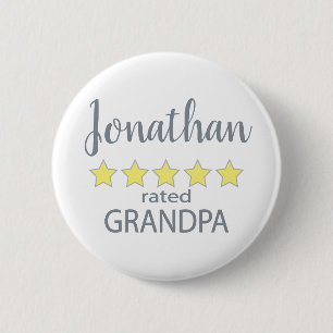 5 Star Rated Grandpa 2 Inch Round Button