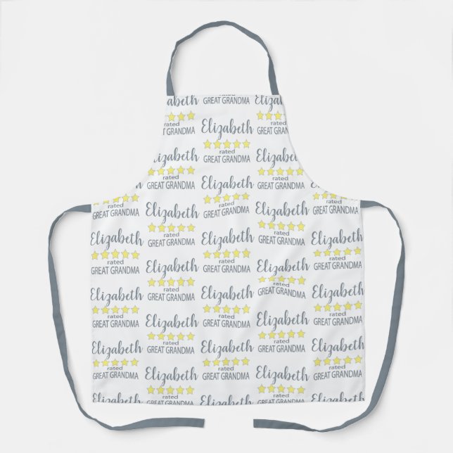 5 Star Rated Great Grandma Apron (Front)