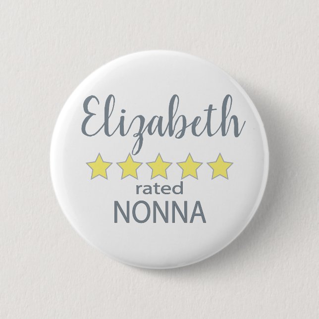5 Star Rated Nonna 2 Inch Round Button (Front)