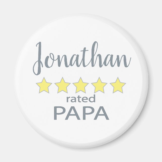 5 Star Rated Papa Magnet (Front)