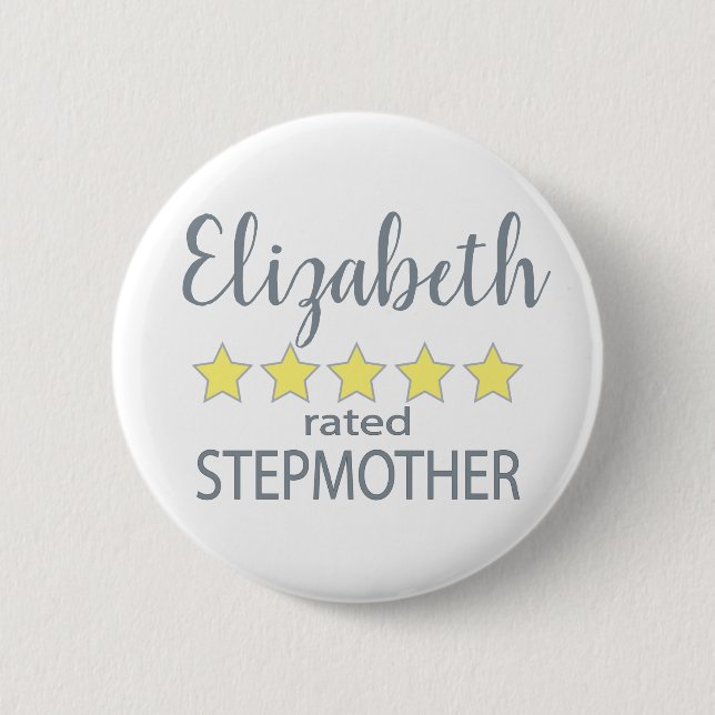 5 Star Rated Stepmother 2 Inch Round Button (Front)