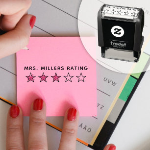 5 Star Rating Review Book Teacher  Self-inking Stamp