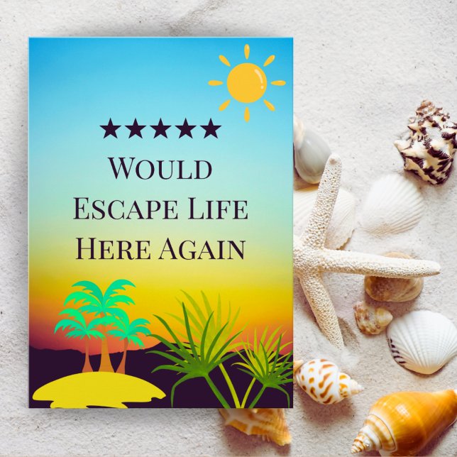 5 Star Rental Host Review Editable Guest Sunset  Thank You Card (Creator Uploaded)