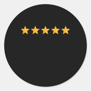 5 Star Review Delivery Driver Rating App Food Deli Classic Round Sticker