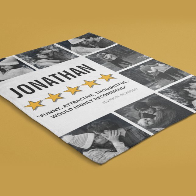 5 Star Review Personalized Photo Fleece Blanket (Creator Uploaded)