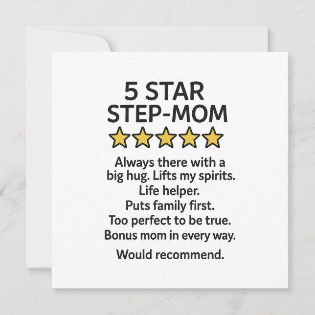 5 Star Step Mom  Card (Front)